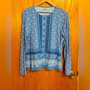 Lands End‎ womens sz XL nylon boho shirt mandala print